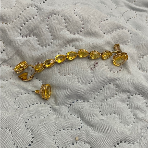 Swarovski Yellow Gold Earring Set